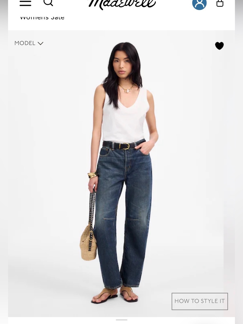 Darted Barrel Leg Jeans - Denver Wash
